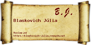 Blaskovich Júlia névjegykártya